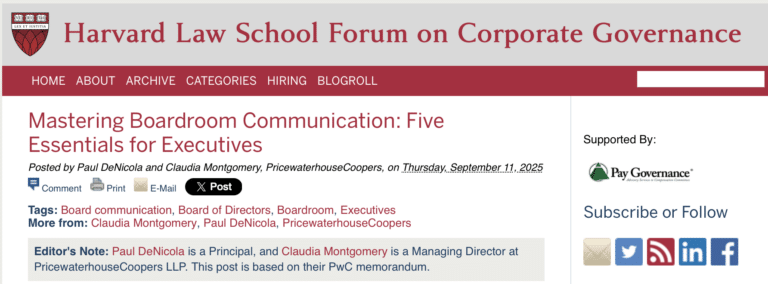 Harvard Law School Forum screenshot