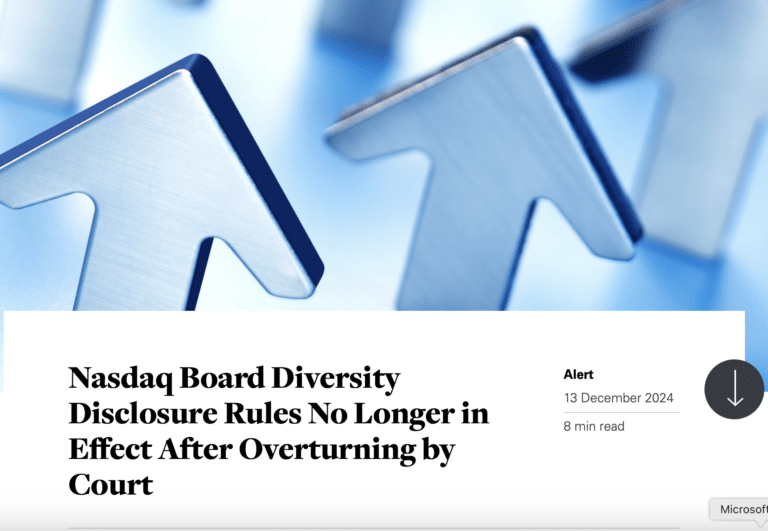 Nasdaq board diversity screenshot